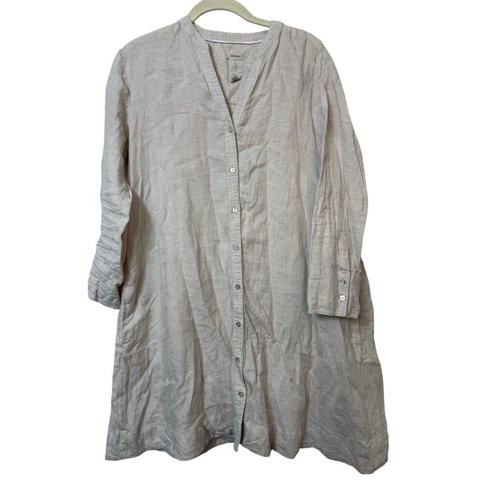 Joie Cream Linen Button Up Tunic Coverup Sz S